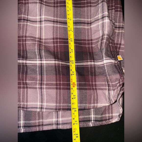Carhartt WMN Fairview Plaid Roll Tab Convertible Slv Western Fall Shirt M 8/10 - Picture 9 of 9